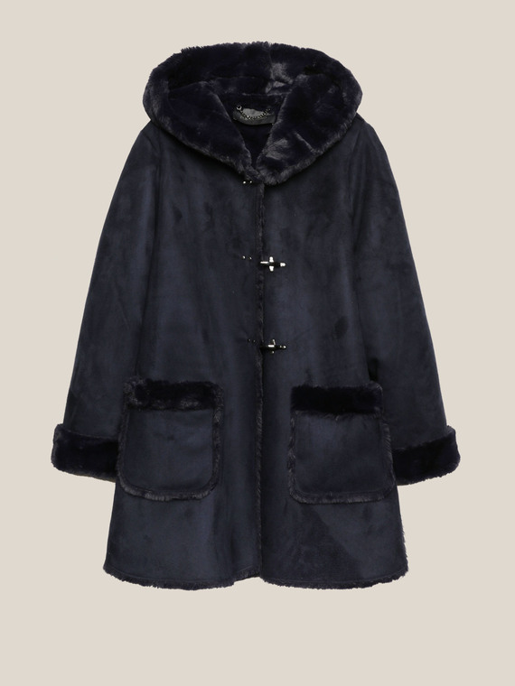 Sheepskin-effect duffel coat
