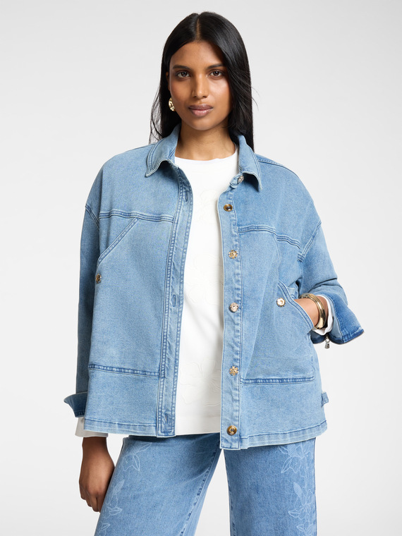 Stonewashed Denim-Jacke