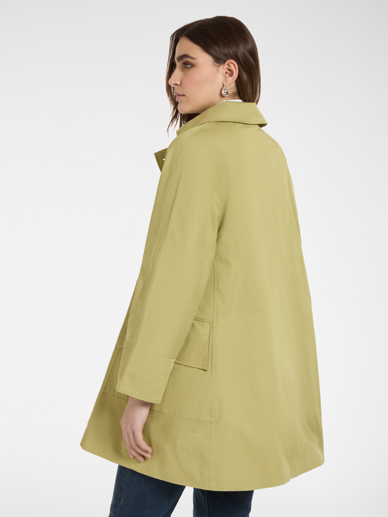 Trench transpassado em gabardine image number 1