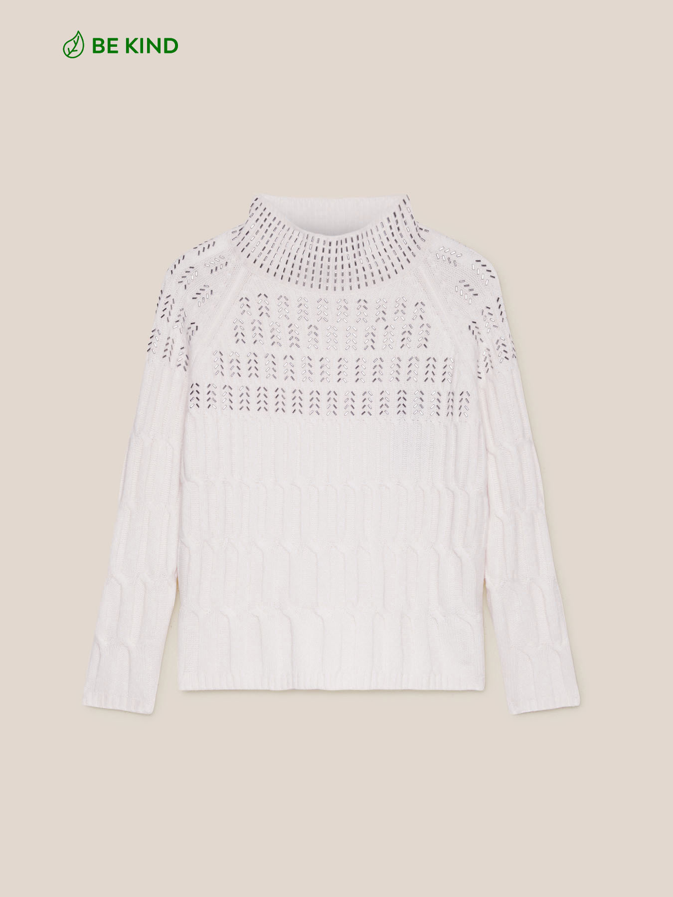 Sustainable wool sweater with applications image number 4