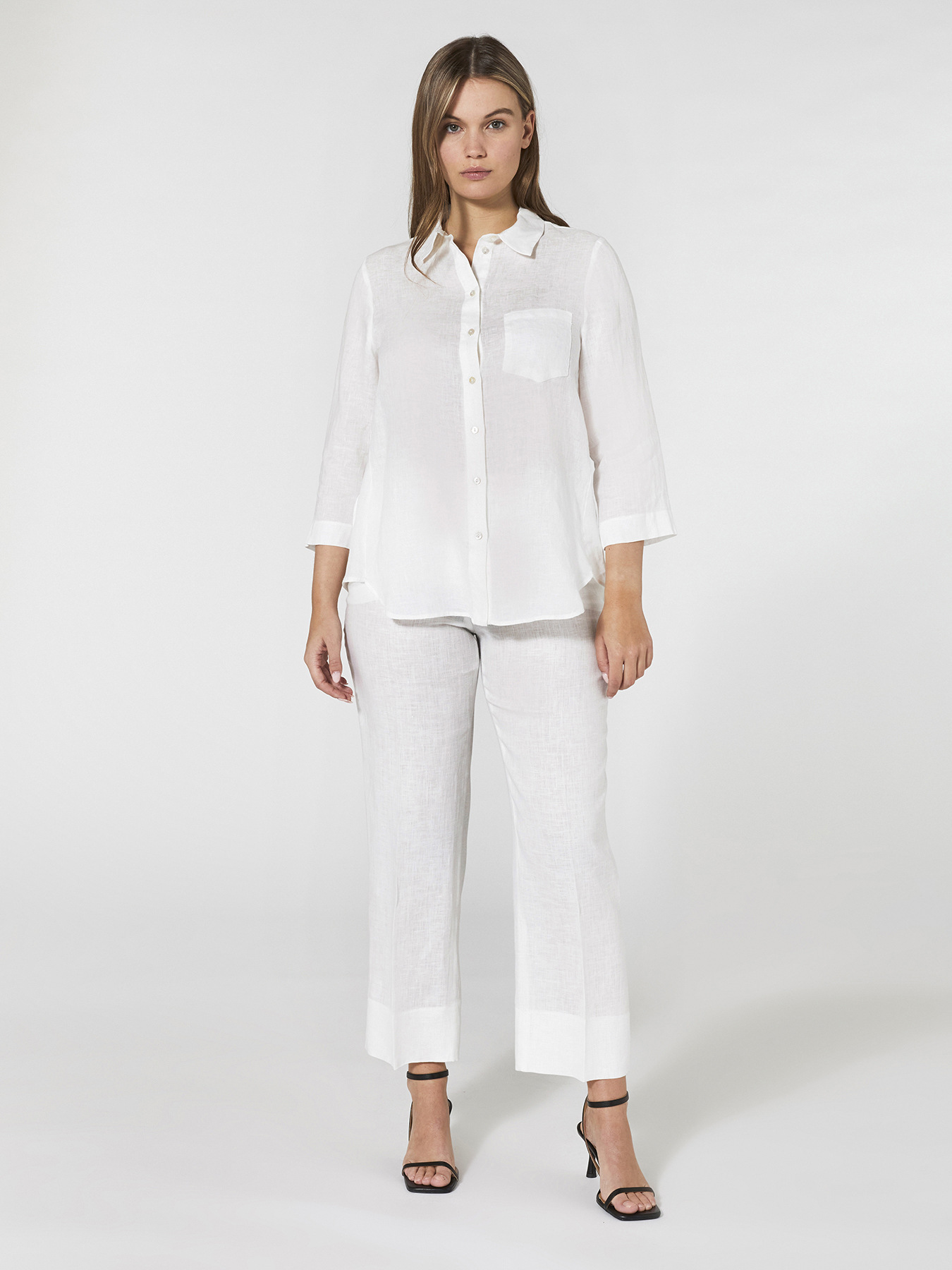 Straight-leg linen trousers image number 0