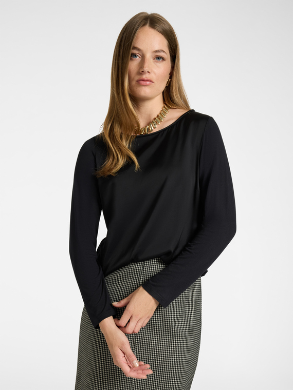 Two-tone viscose T-shirt