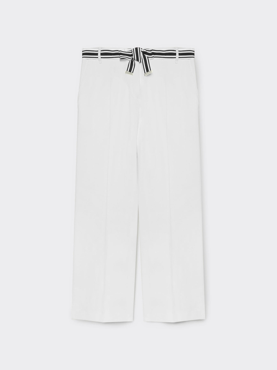 Pantalones rectos cropped de tela elástica