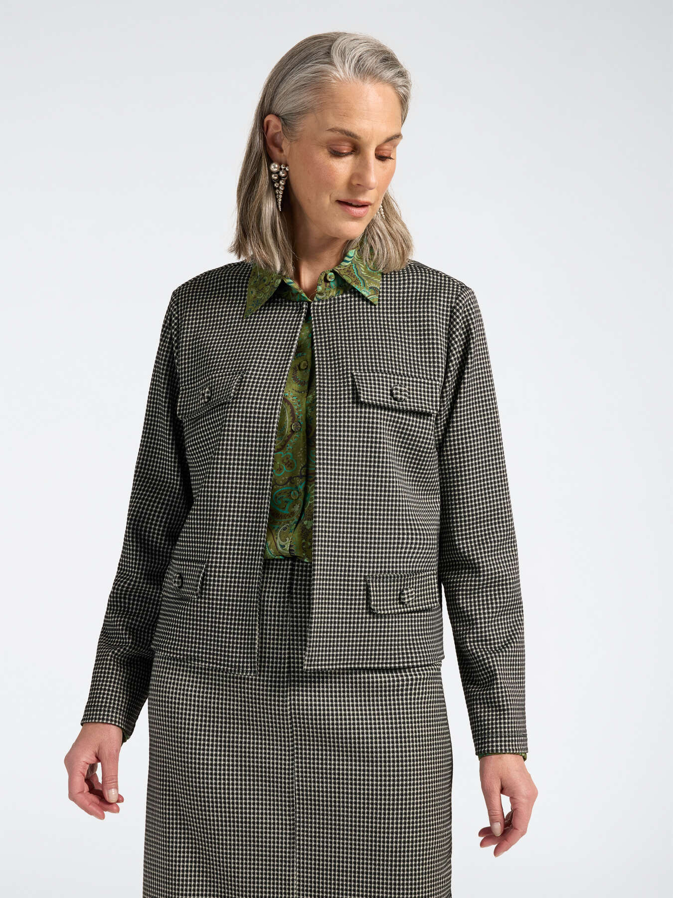 Veste en tricot motif Vichy image number 0