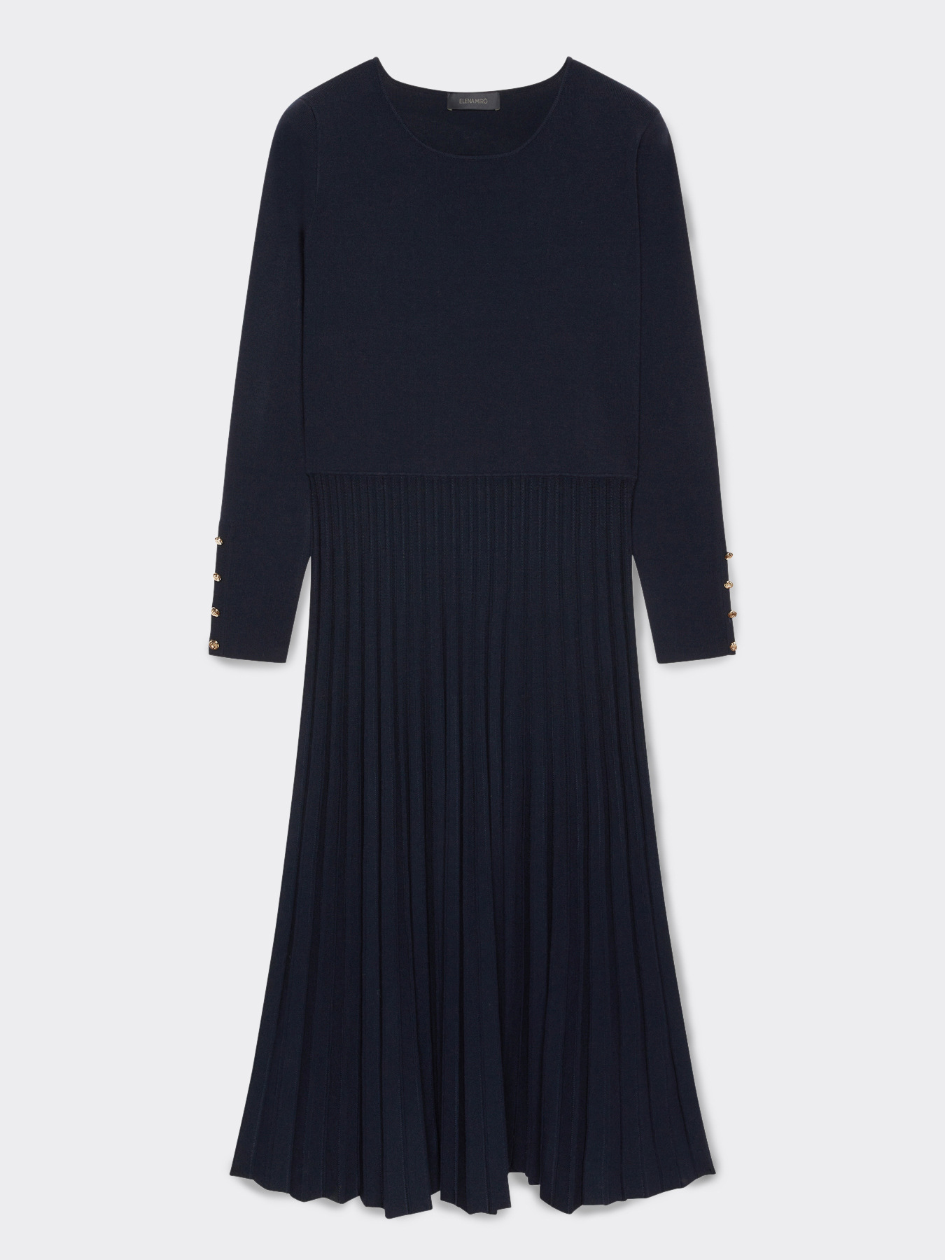 Pleated tricot knit dress image number 4