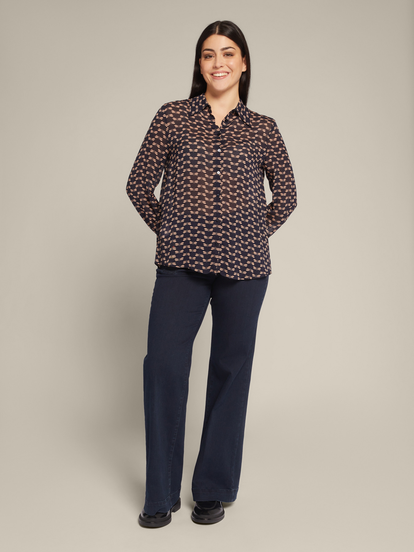 Camicia in georgette stampata image number 0