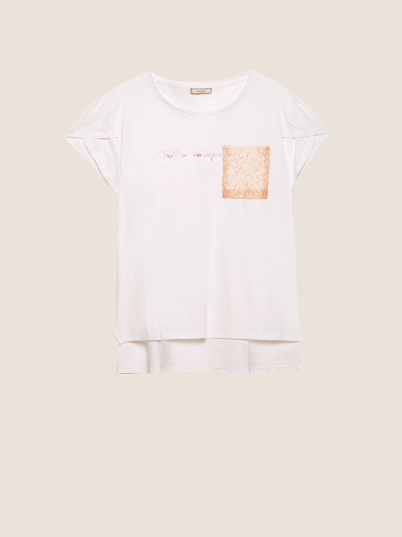 T-shirt "Leisure Chic" con tasca in pizzo image number 3