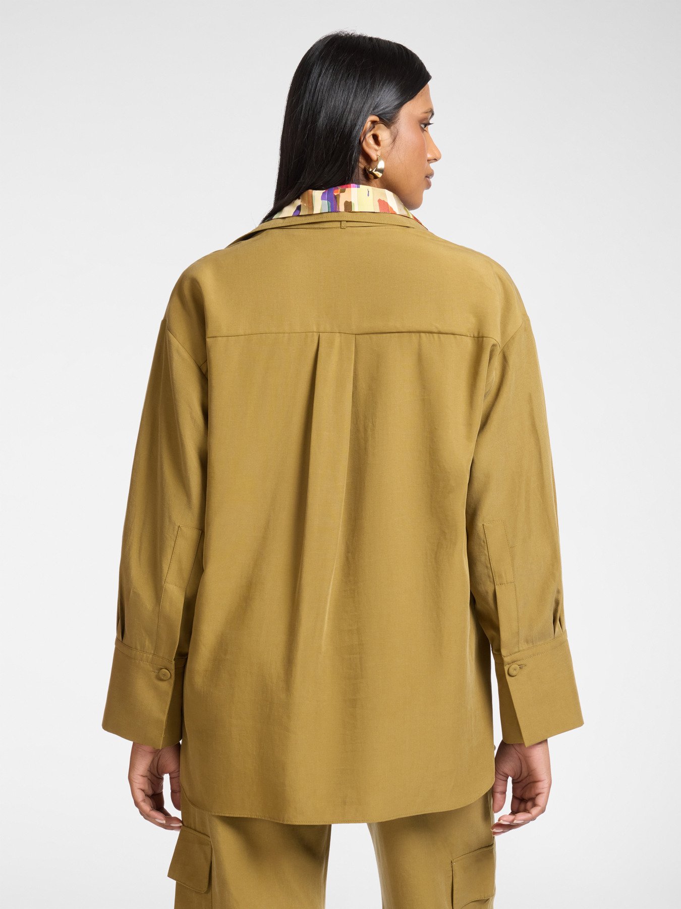 Linen blend shirt with sash image number 1