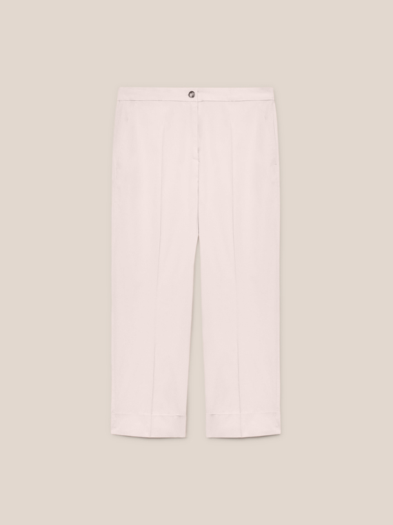 Pantaloni cropped in cotone sostenibile