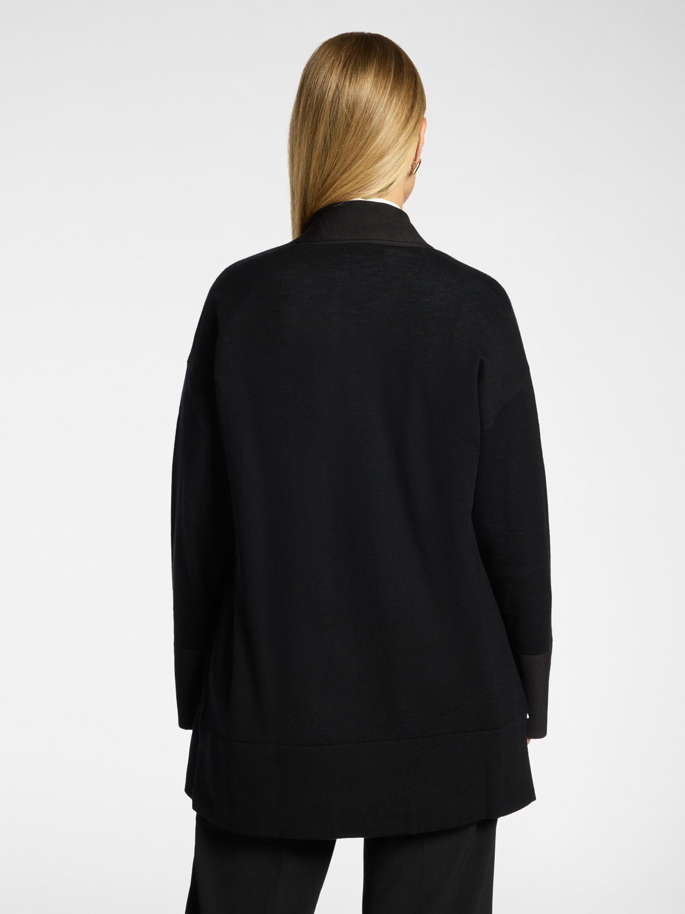 Long cardigan in pure wool image number 1