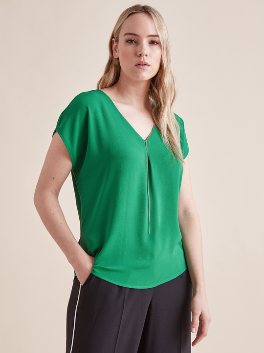 Elenamiro: Blusa com corrente met&aacute;lica Verde_1