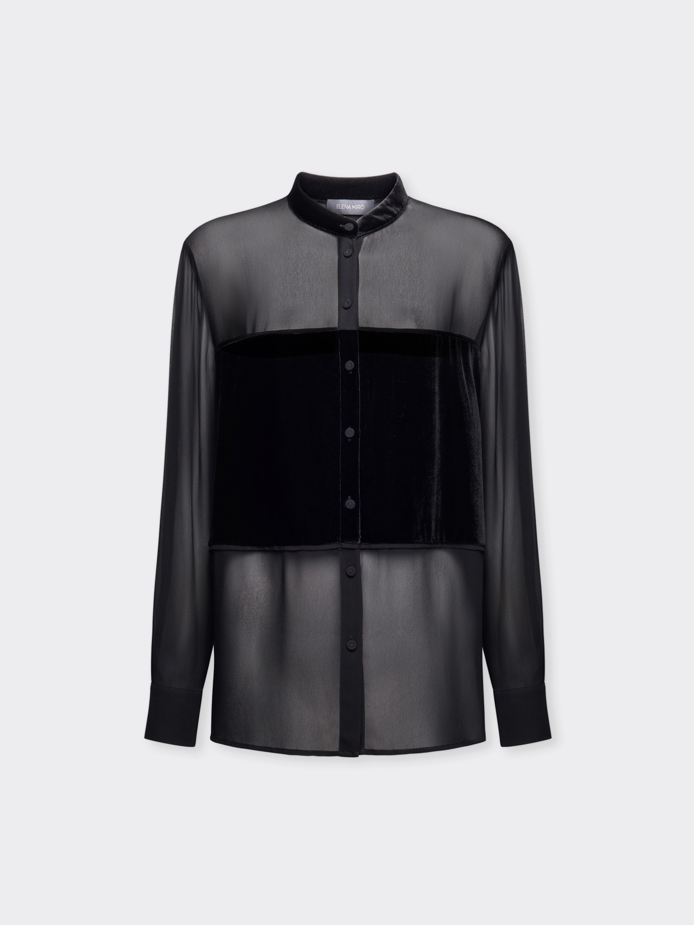 Camisa de georgette e veludo