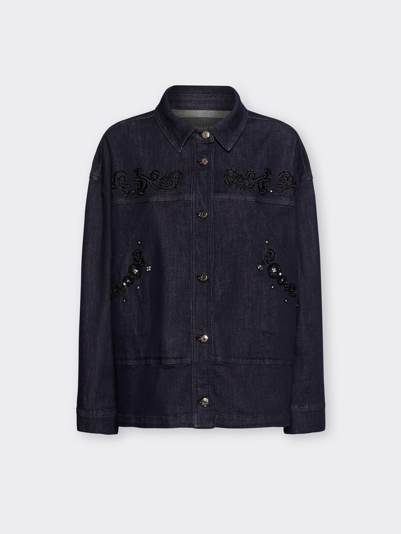 Embroidered unstructured denim jacket image number 4