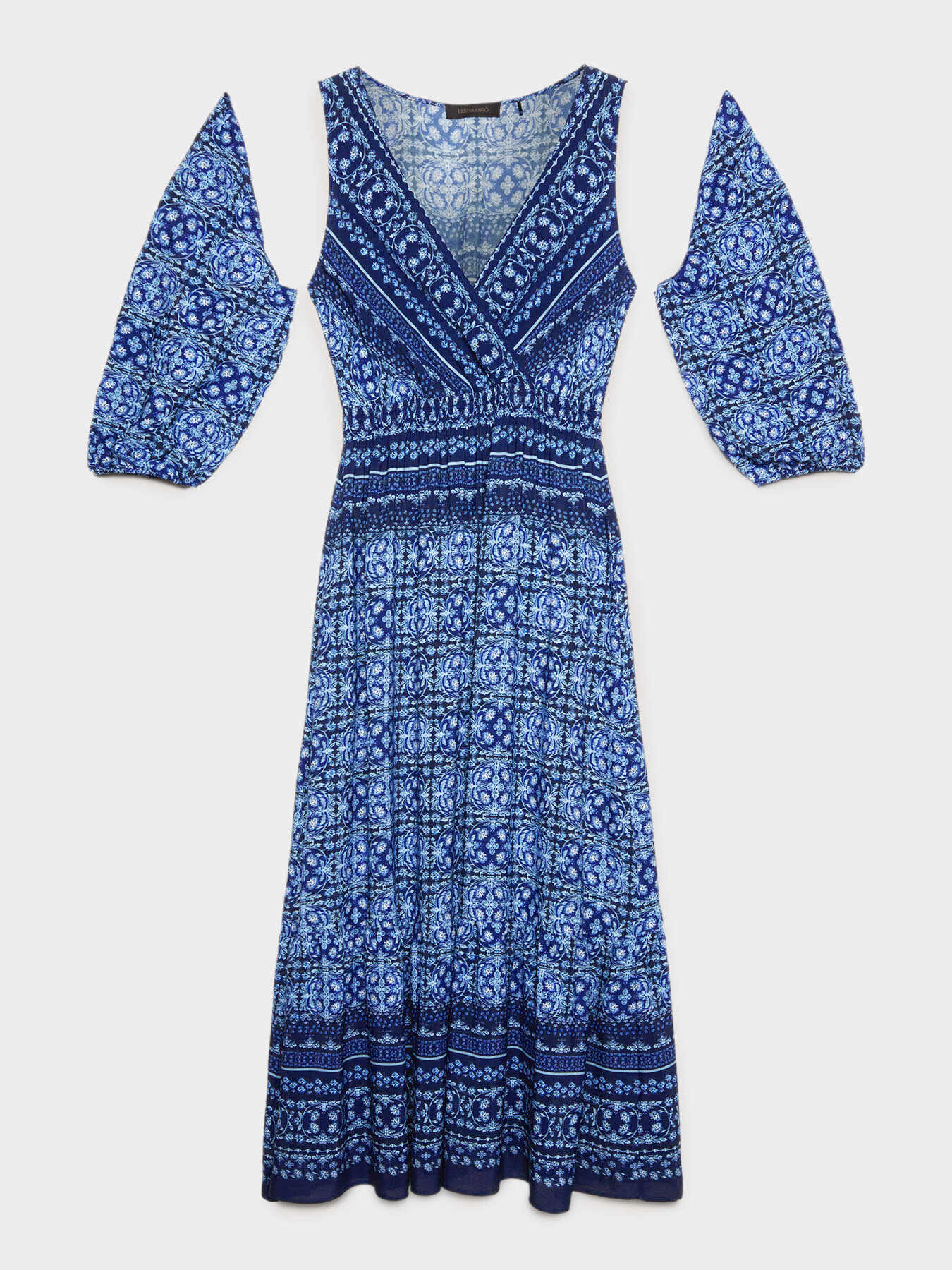 Langes, bedrucktes Kleid mit Kette image number 5