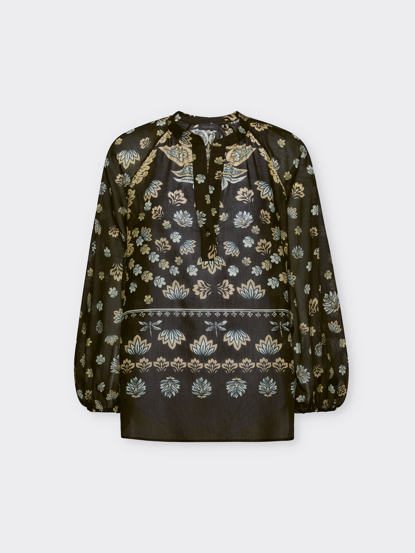 Printed cotton muslin blouse image number 4