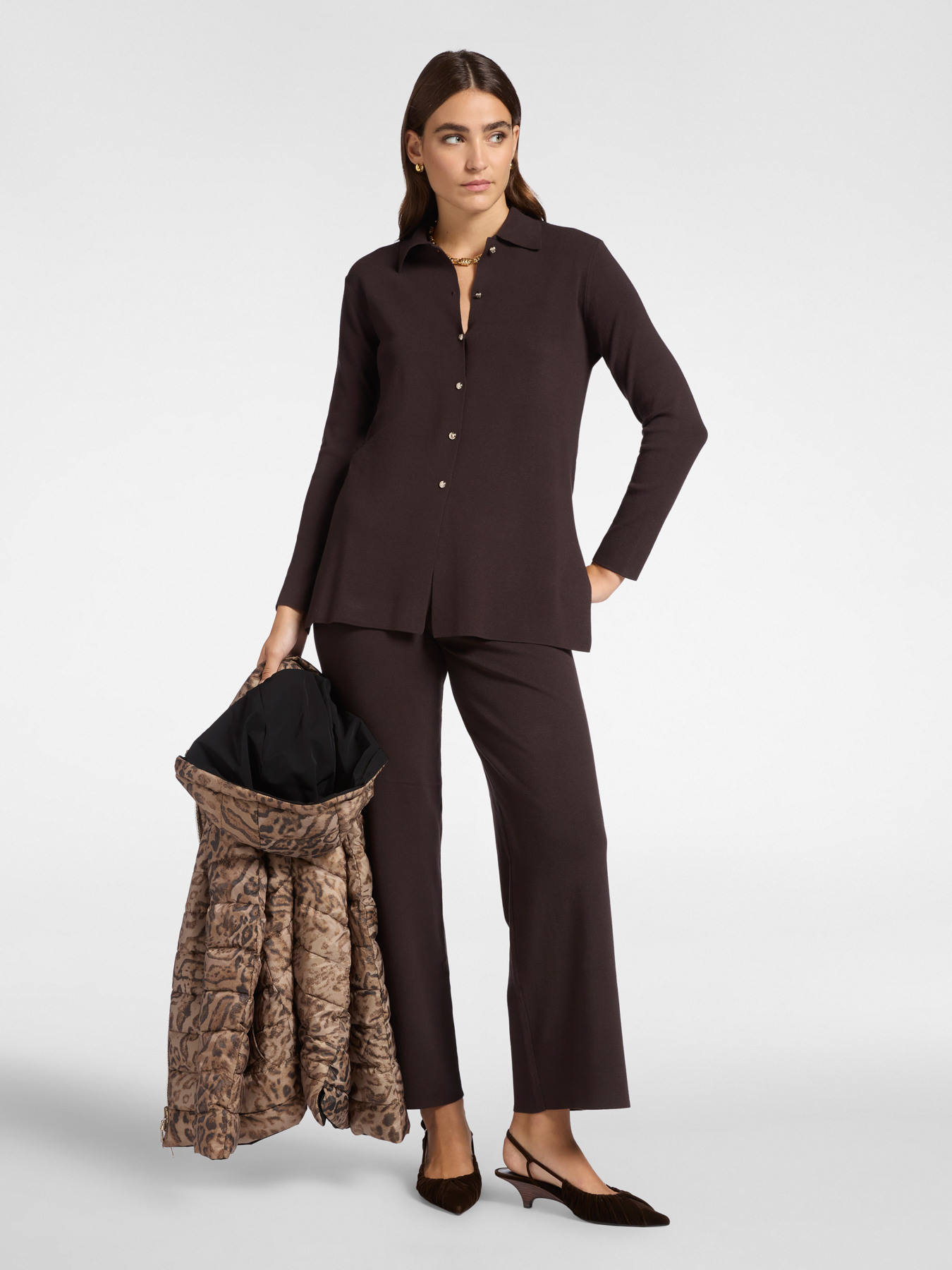 Cardigan long avec col image number 2