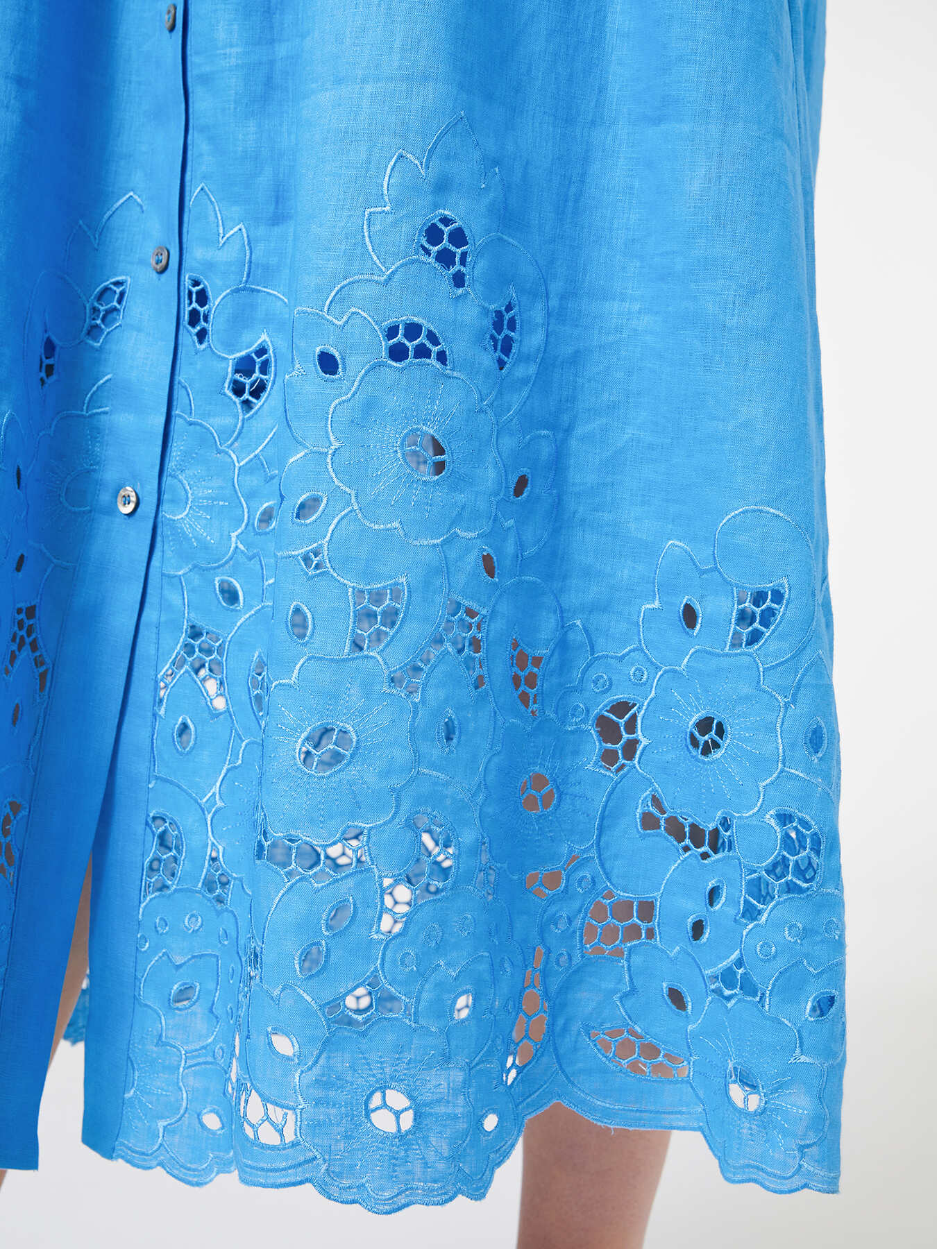 Vestido comprido de linho bordado image number 3