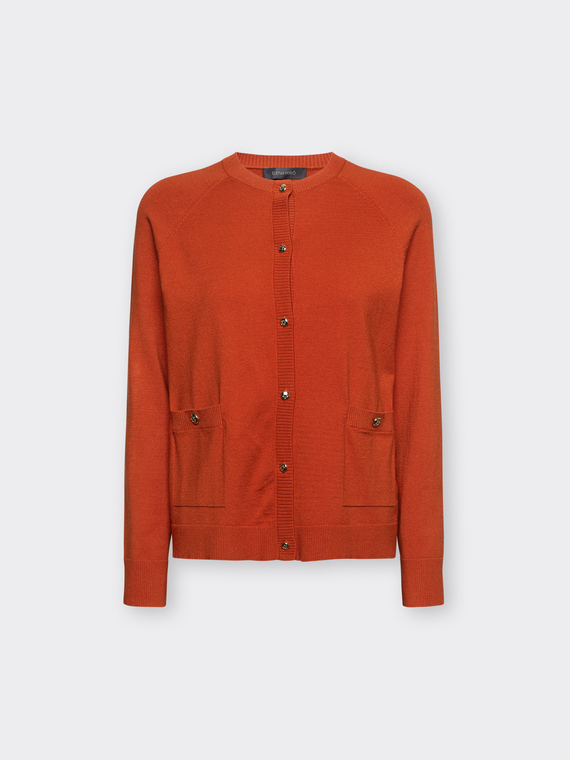 Cardigan in viscosa con tasche