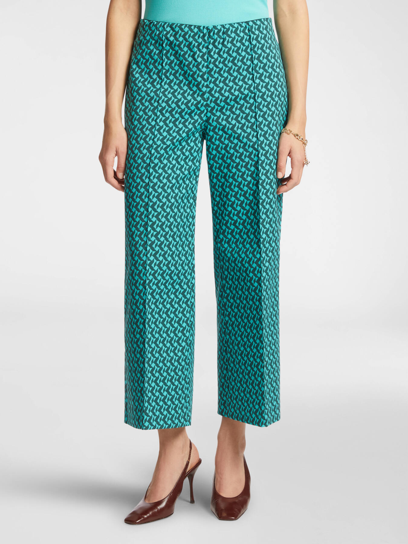 Patterned pull-on trousers image number 2