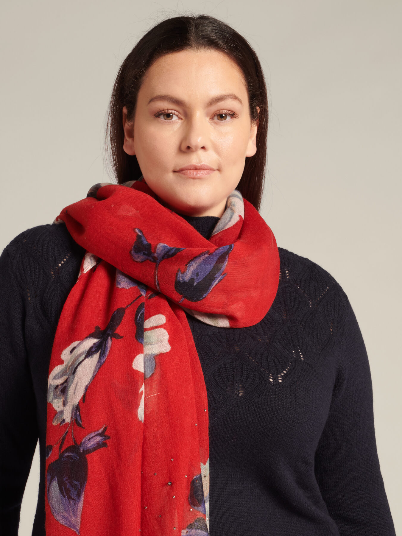 Écharpe imprimée en pure laine image number 3