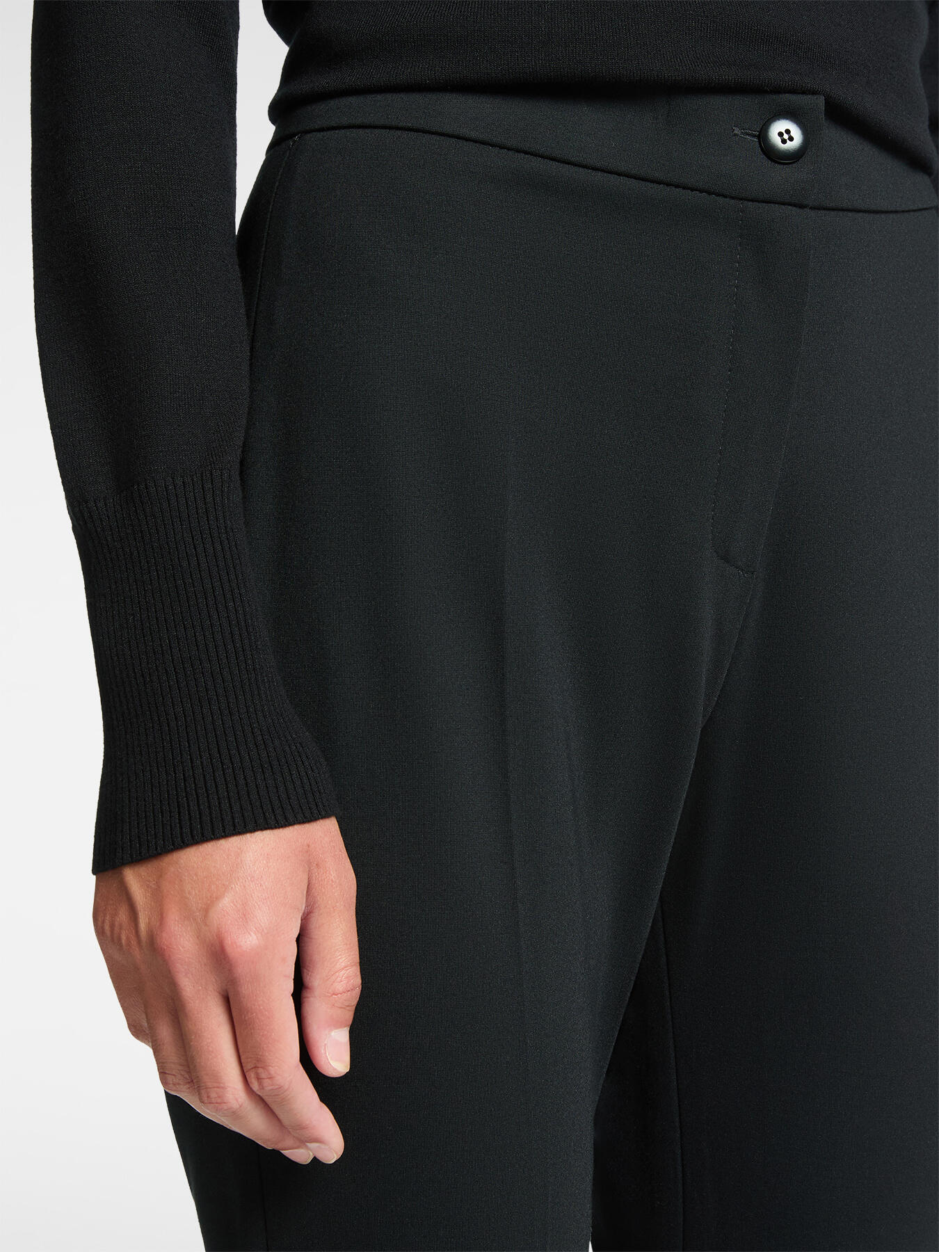 Slim-fit trousers in Milanese stitch image number 3
