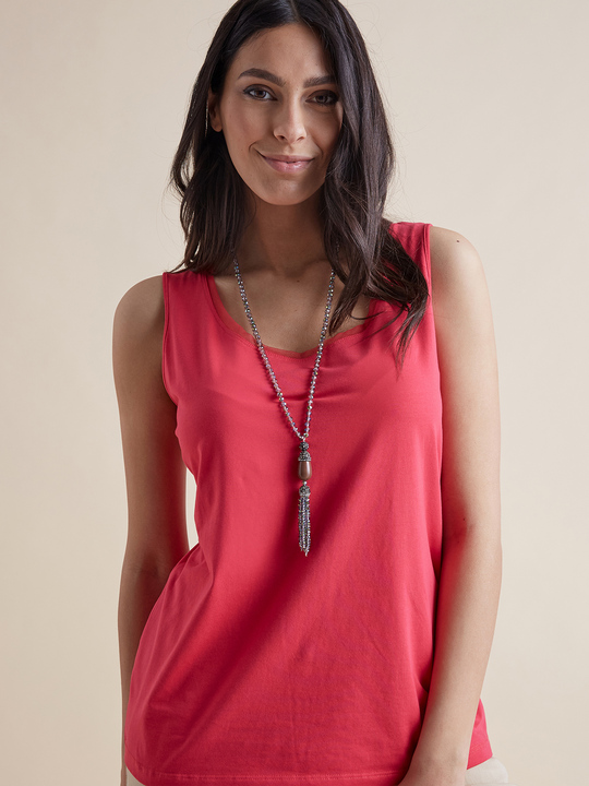 Elenamiro: Colar de cristais com pingente Bege_1