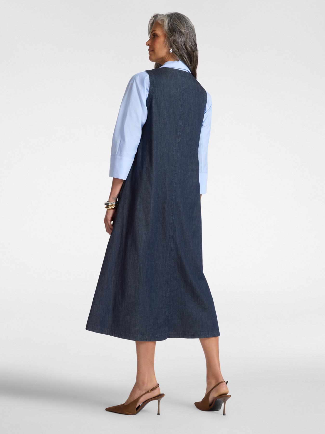 Vestido en Chambray sin mangas image number 1