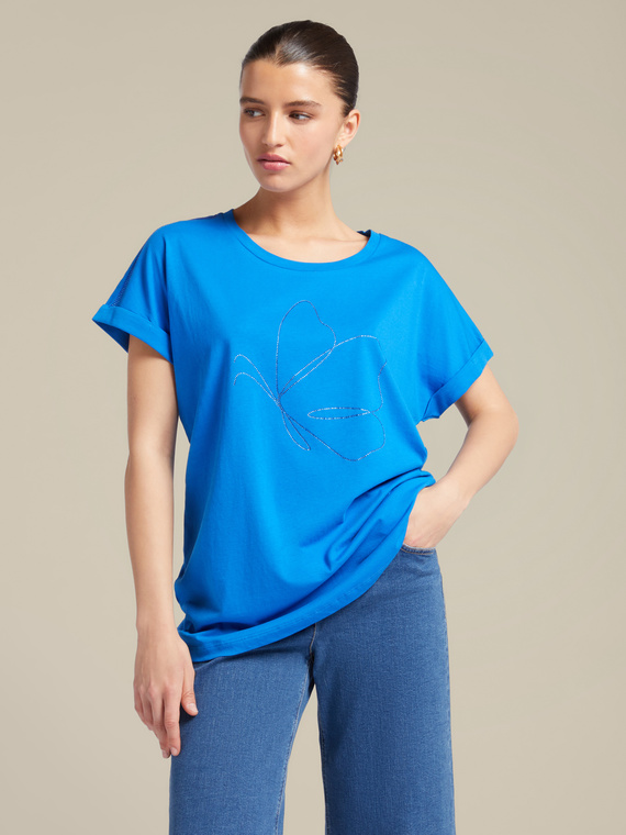 Cotton T-shirt with applications