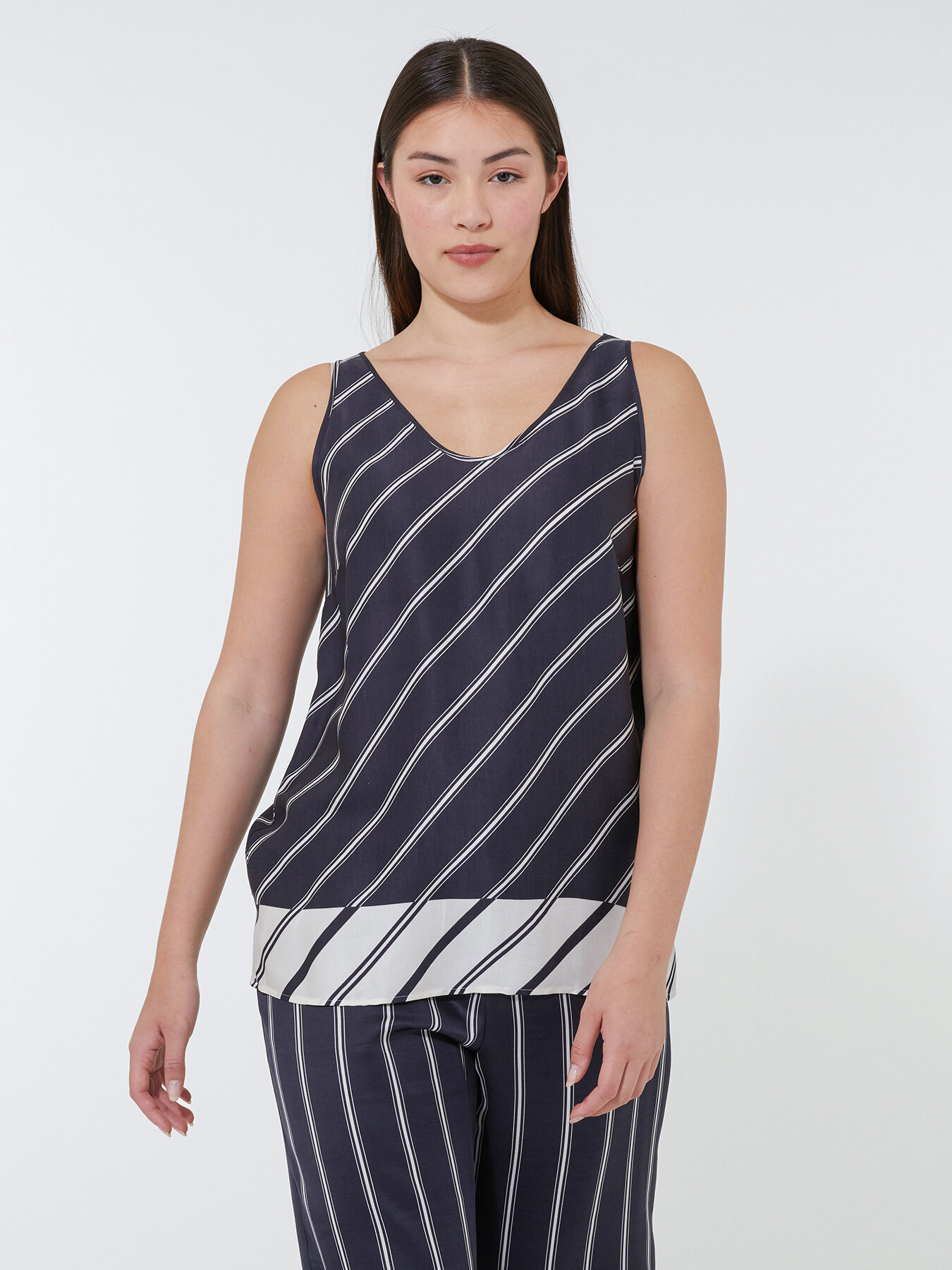 Top às riscas com borda image number 2