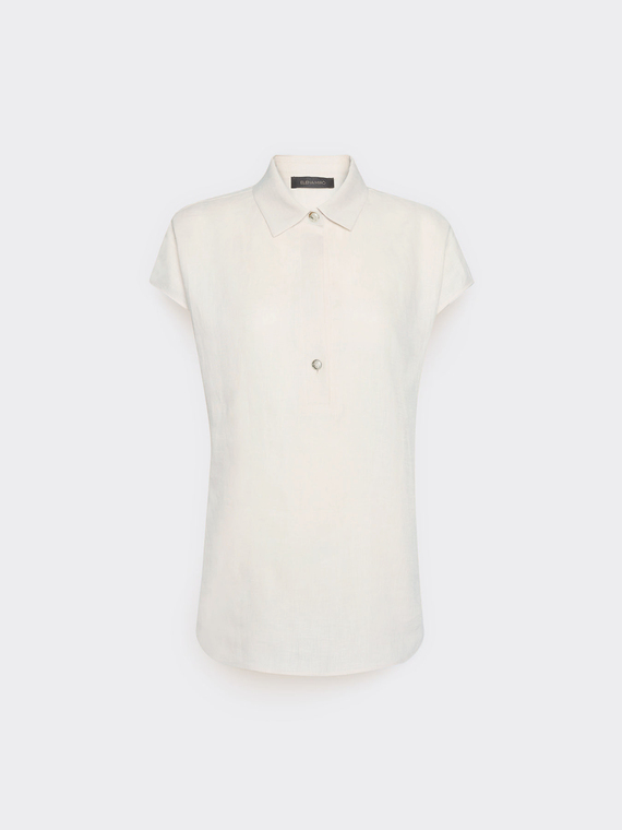 Blouse en lin &agrave; manches courtes