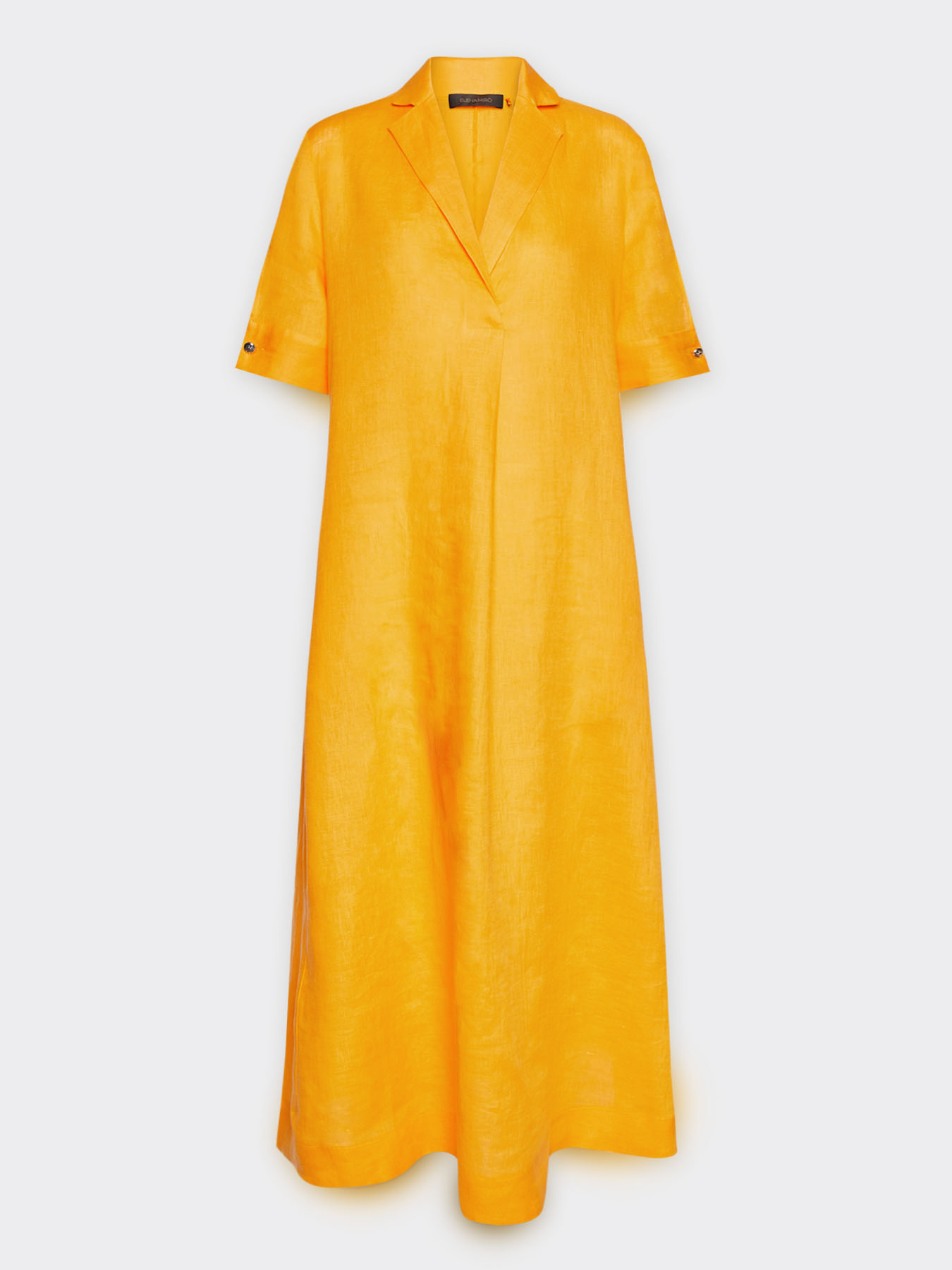 Vestido acampanado de lino image number 4