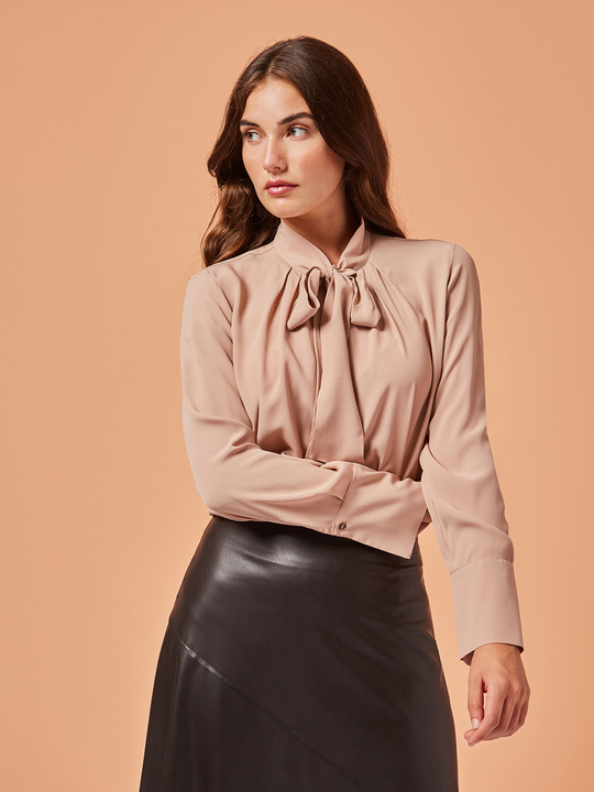 Elenamiro: Blusa em seda com faixa Rosa_1