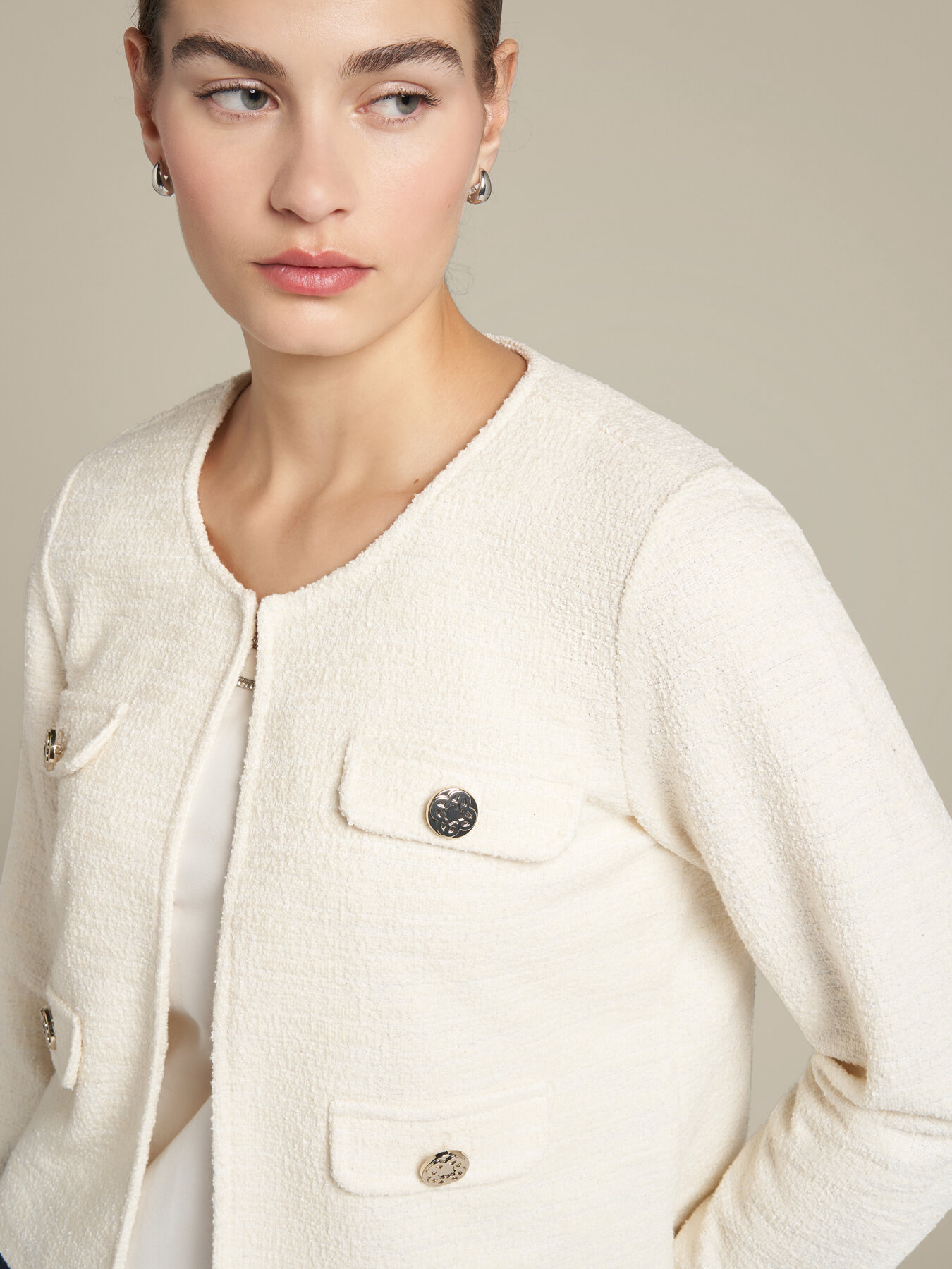 Stretch tweed jacket image number 2