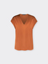 Blusa de cetim com decote em V image number 4