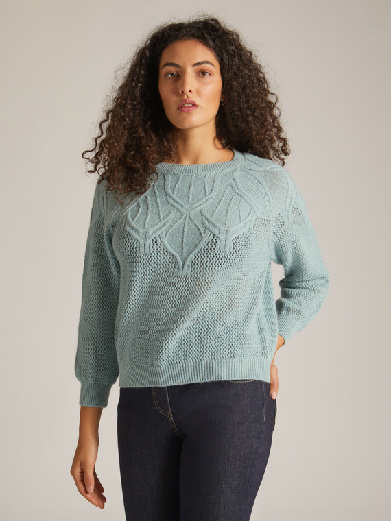 Sweater with cabling