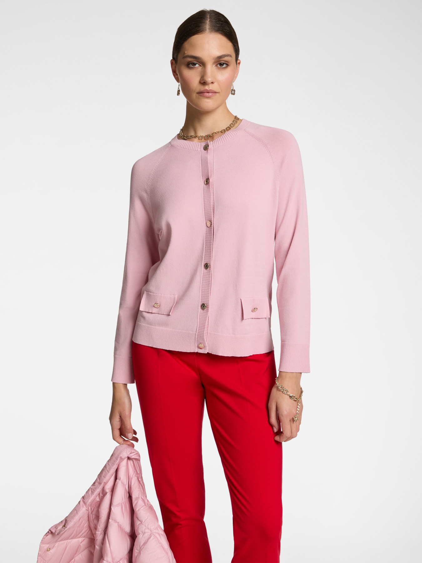 Cardigan corto con bottoni Monogram image number 0