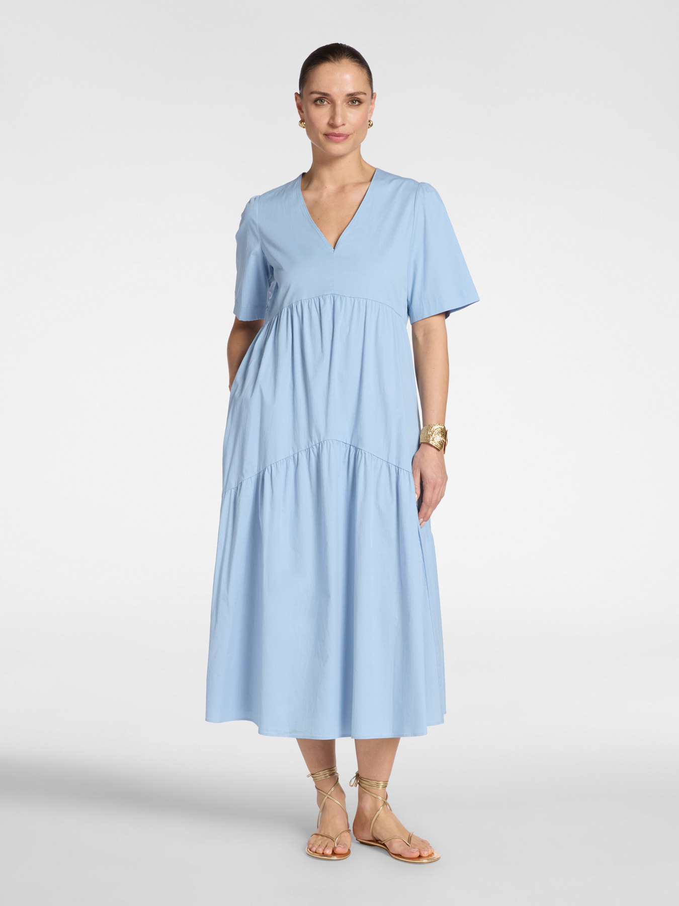 Abito midi con volants image number 2