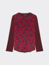 Blouse bi-mati&egrave;re avec soie imprim&eacute;e image number 4