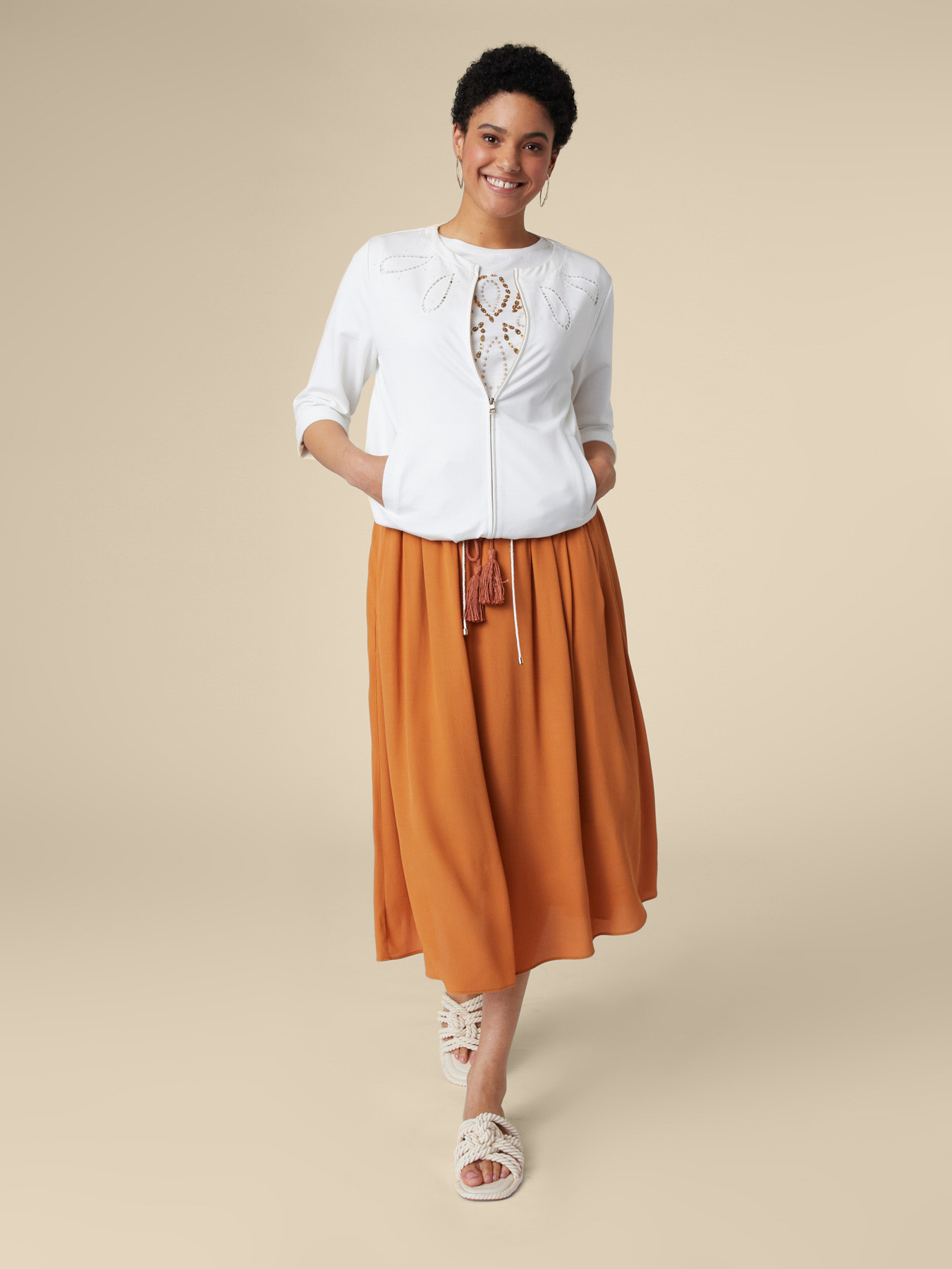 BLOUSON IN FELPA RICAMATA image number 0