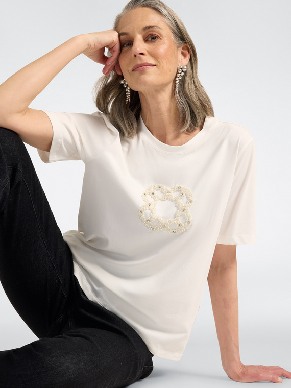 T-shirt en coton avec broderie Monogram