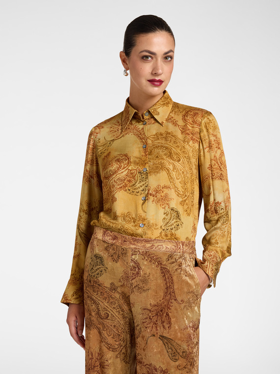 Hemd aus Satin mit Paisley-Print