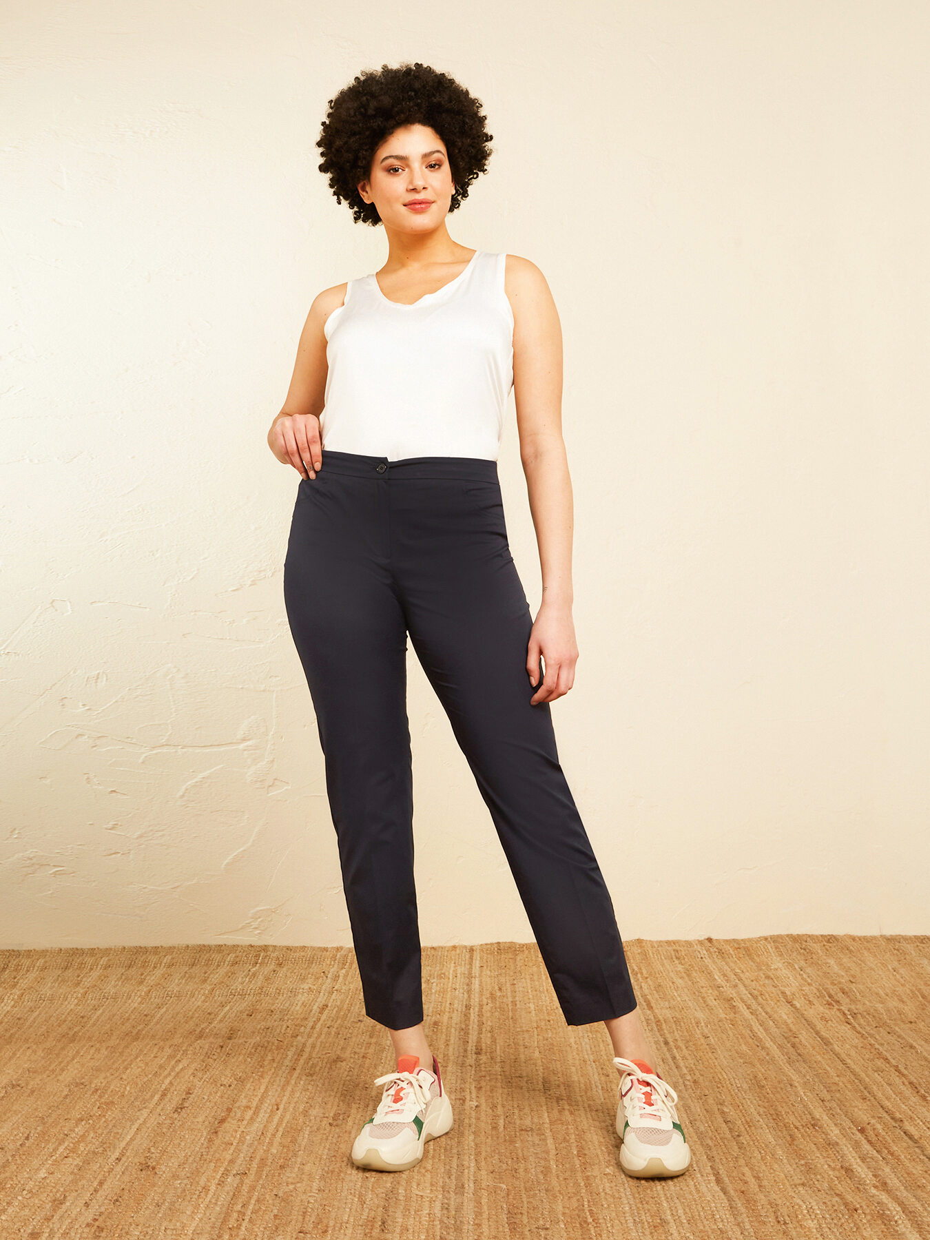 Poplin stovepipe trousers image number 2