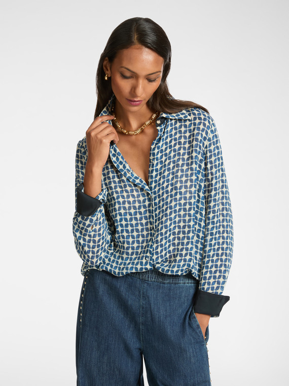 Chemise &agrave; imprim&eacute; g&eacute;om&eacute;trique