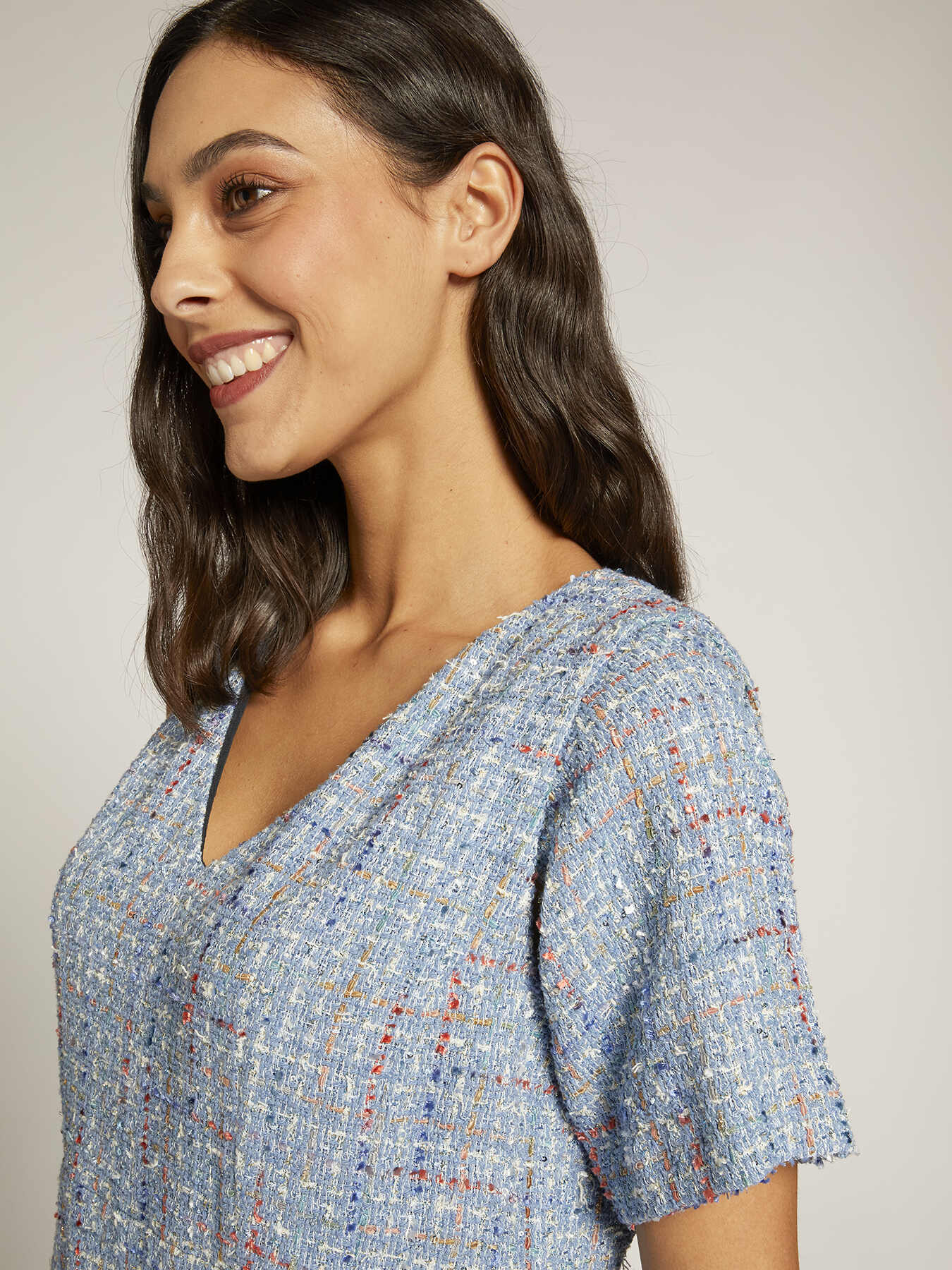 Basket weave fabric dress image number 3