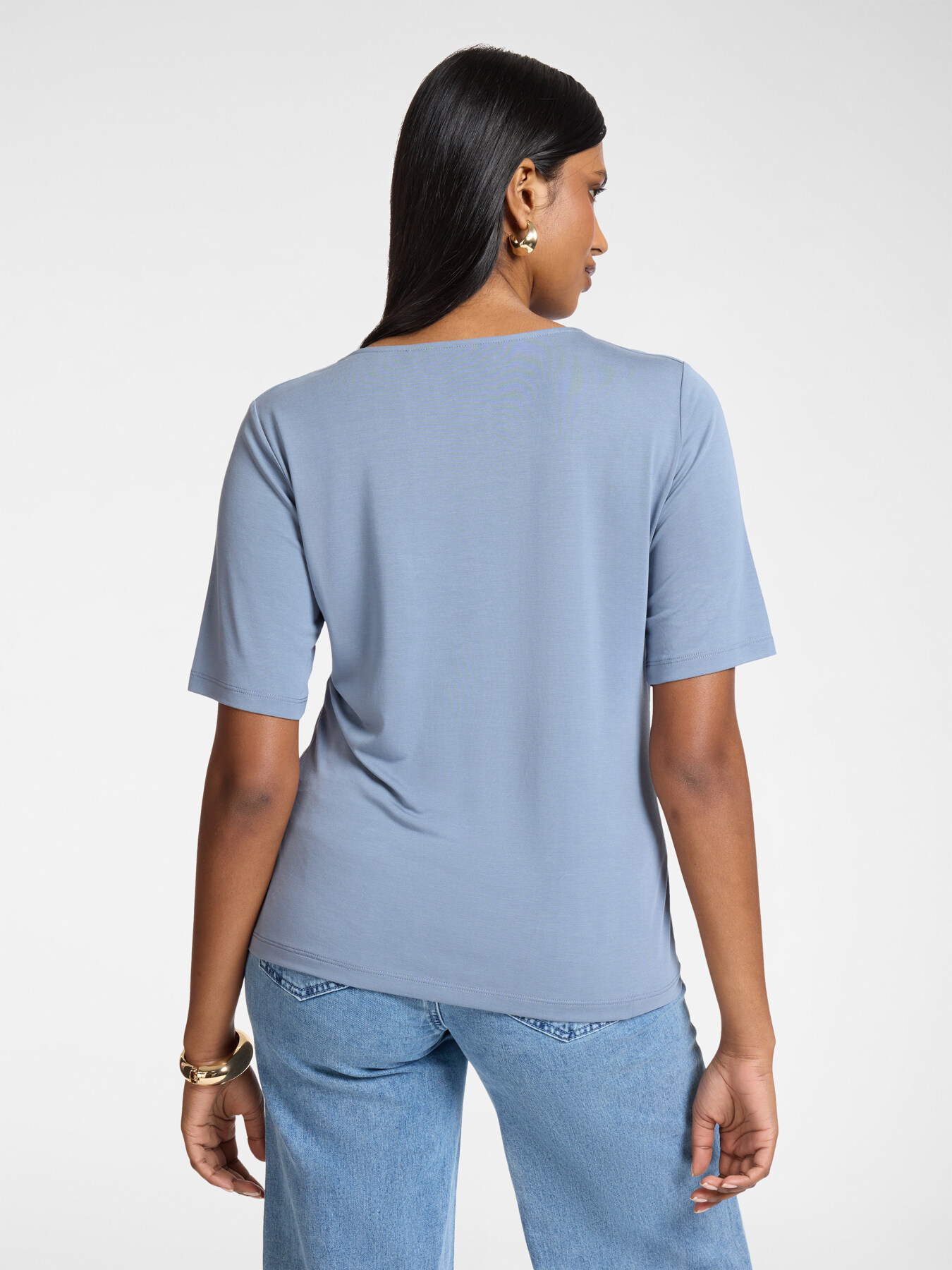 T-shirt avec encolure drap&eacute;e image number 1