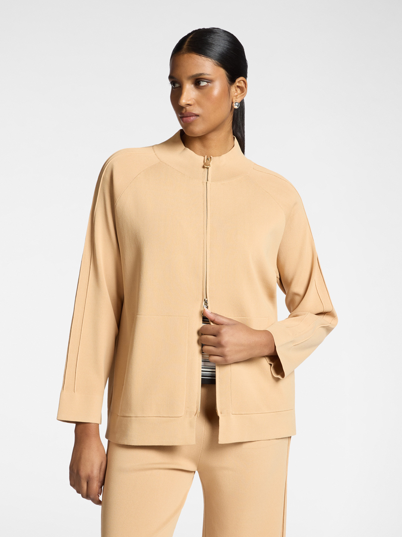 Cardigan misto viscosa con zip image number 0