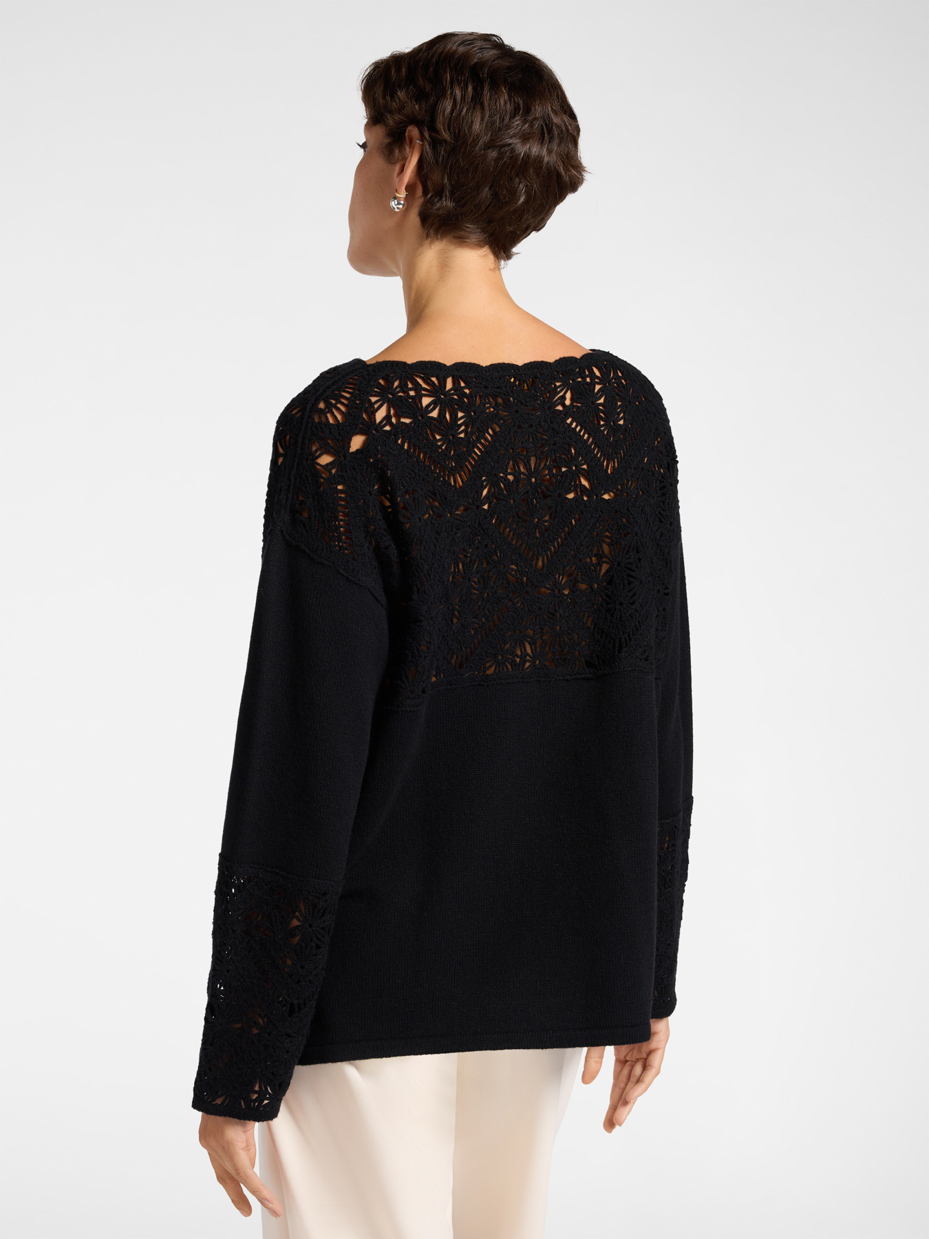 Maglia con inserti in punto pizzo image number 1