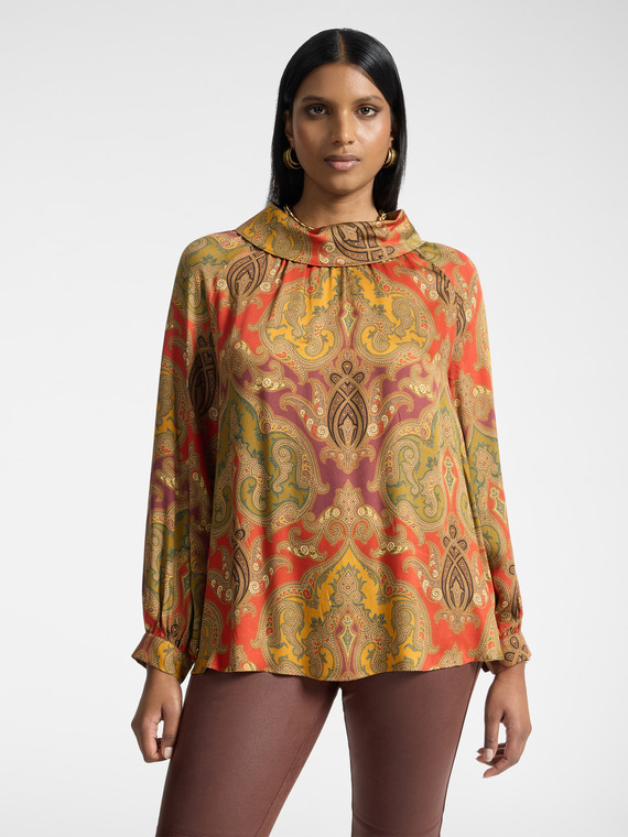 Printed viscose blouse