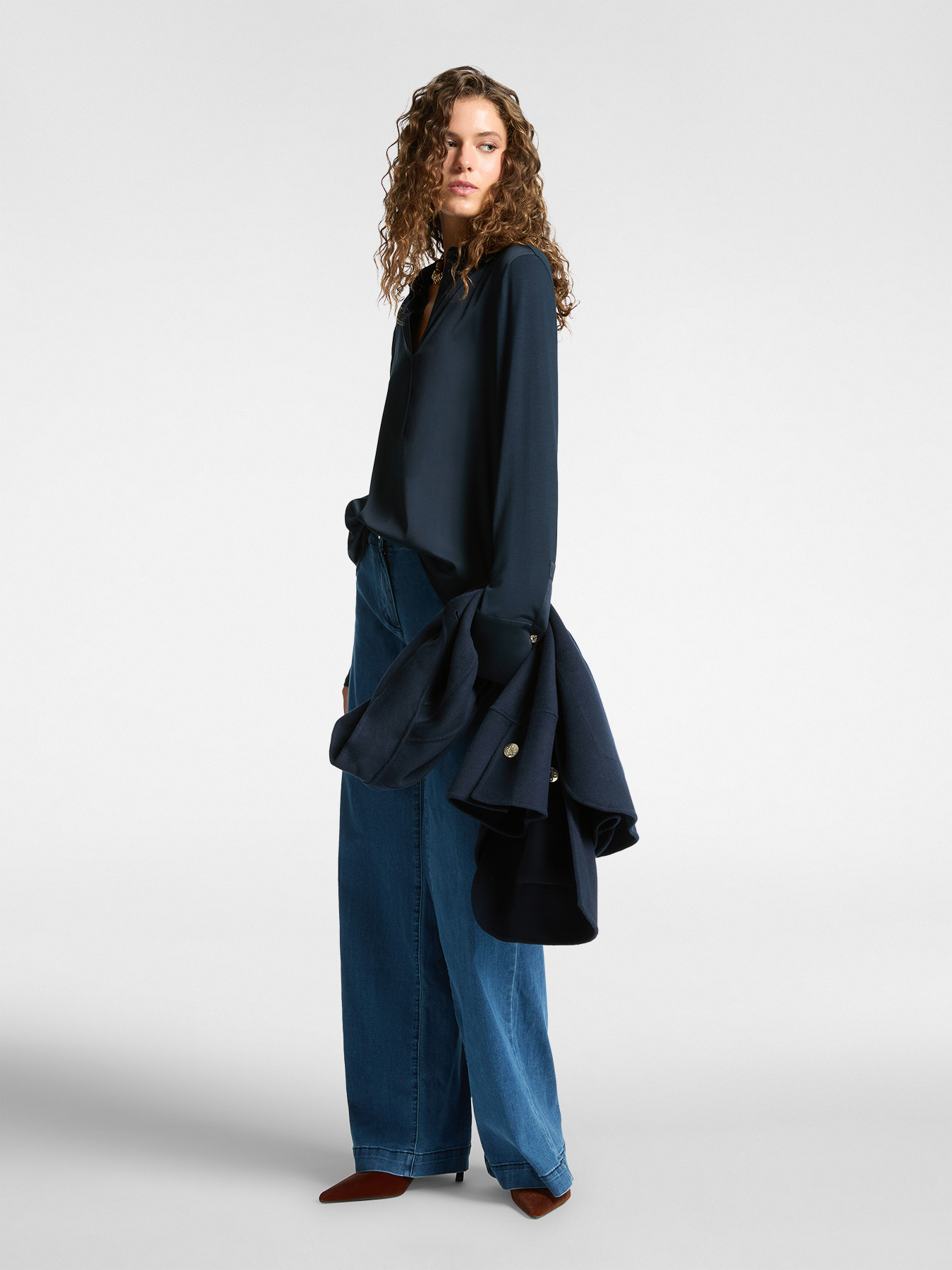 Polo-T-Shirt aus zwei Materialien image number 2