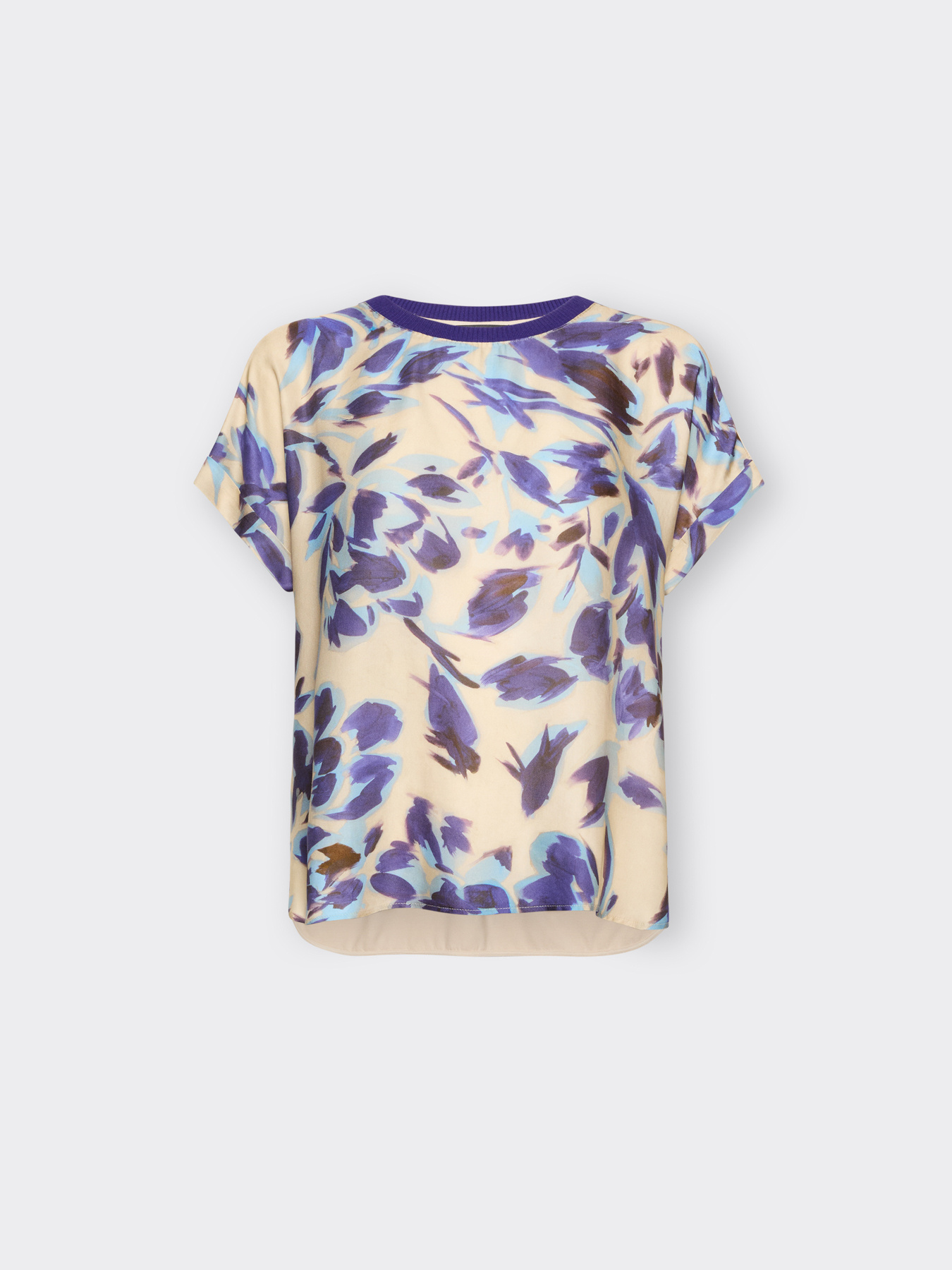 T-shirt in due tessuti con stampa image number 4